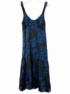 ✨Last$🔻Jigsaw SILK Blue Floral Dress - Vintage